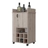 Vynxaria L Bar Single Door Cabinet - Modern Style, Eight Built-in Wine Rack, Light Gray Finish - 4 of 4