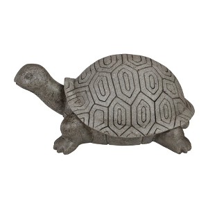 Northlight 11.75" Polished Gray Turtle Outdoor Garden Statue - 1 of 4