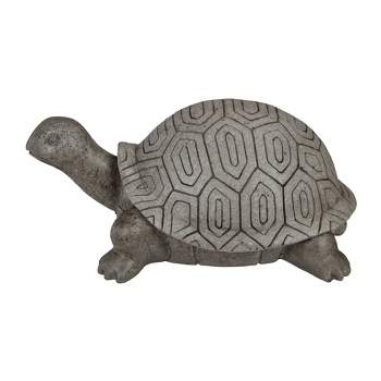 Northlight 11.75" Polished Gray Turtle Outdoor Garden Statue