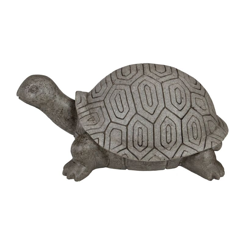Northlight 11.75" Polished Gray Turtle Outdoor Garden Statue, 1 of 6