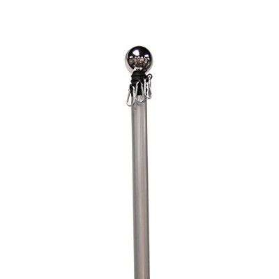 Camco 16 Feet Adjustable Black and White Fiberglass Flagpole with Tire Mount