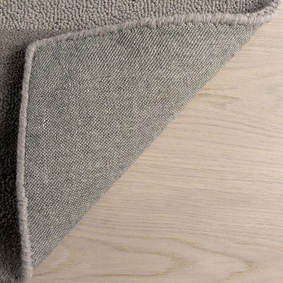 Vestry Bark Gray Wool Striped Rectangular Area Rug, 5' x 8'