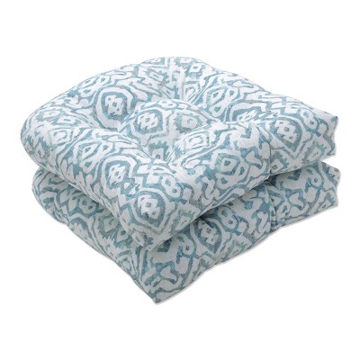 2pc Outdoor/Indoor Seat Cushion Set Dobran Harbor Mist Blue - Pillow Perfect