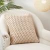 Saro Lifestyle Artisanal Jute and Cotton Woven Throw Pillow Cover, Beige, 20"x20" - 3 of 3