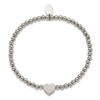 Chisel Stainless Steel Polished Heart 4mm Beaded Stretch Bracelet - 3 of 3