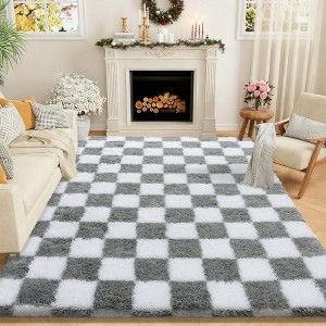 5x7 Area Rugs for Bedroom, Soft Fluffy Shaggy Rug for Living Room Kids Room Home Decor - 1 of 4