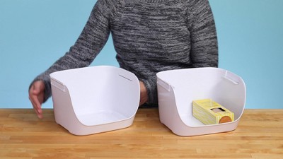 Speckled White Recycled Plastic Stacking Pantry Bins, 2-Pack
