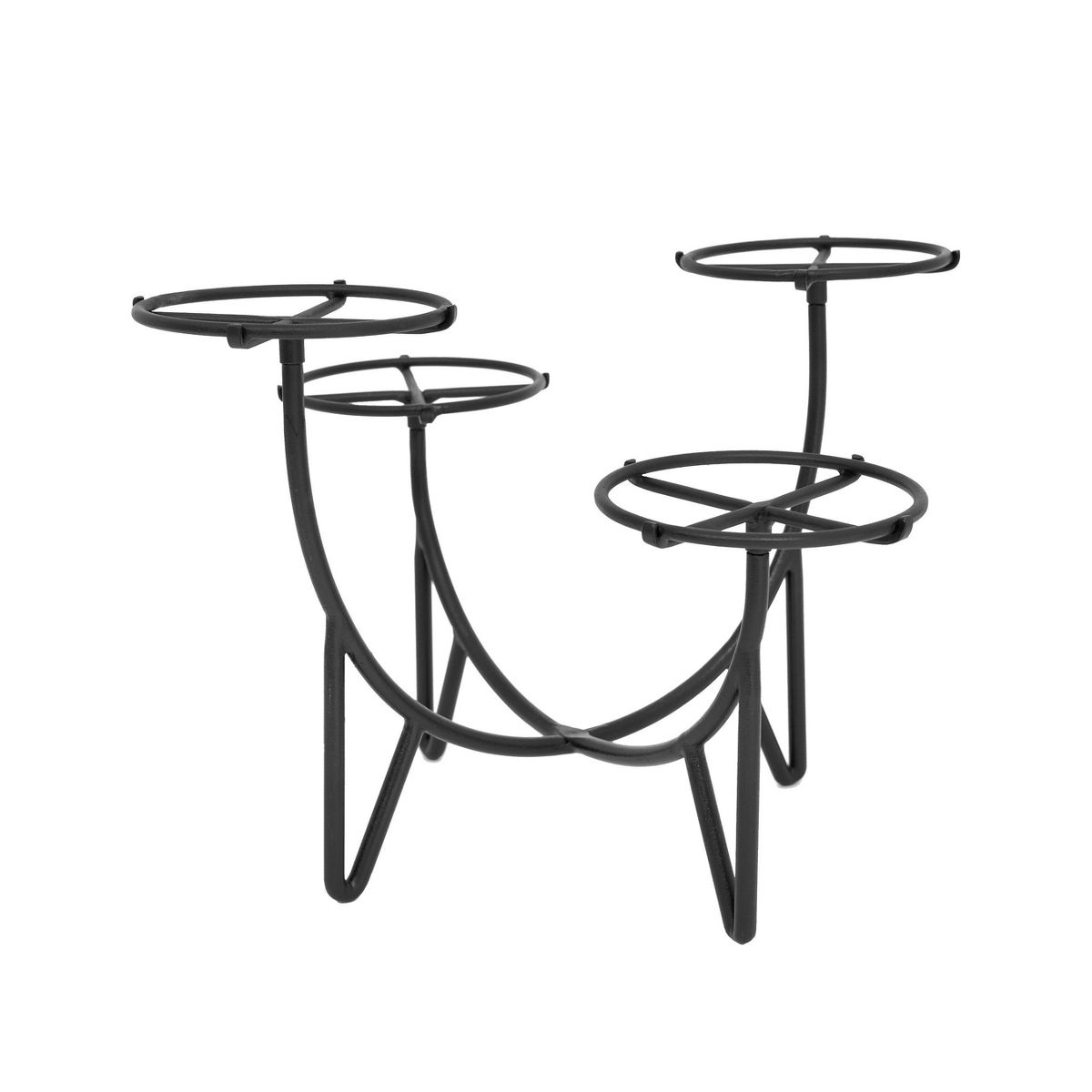 ACHLA Designs Frida Wrought Iron Indoor Planter Stand Black 17.5"x17.5"x11.25"