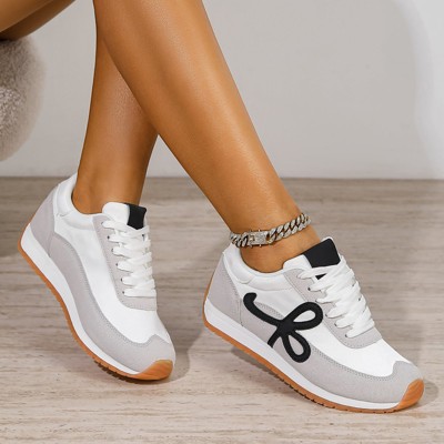 Женские кроссовки BERNESS Women's Siomne Retro Contrast Lace-Up Sneakers White 6 — фото 5