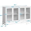 Jojoka 55 Inch Modern Sideboard Buffet with Power Outlet, Adjustable LED Lights, and Glass Doors for Kitchen and Living Room,White - 2 of 4