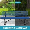 TiramisuBest 45.7in. Patio Bench Black Steel and WPC,Black - 4 of 4