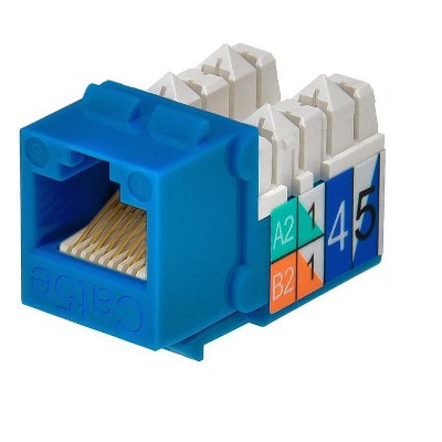 Monoprice Cat5e Punch Down Keystone Jack - Blue | 90 Degree Wire ...