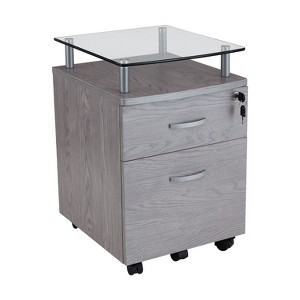 NicBex 2 Drawer Mobile File Cabinet with Metal Handle,Office Cabinet with Glass Top and Casters,Modern Cabinet,Filing Cabinets for Home Office - 1 of 4