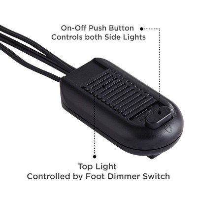 Bronze Tortoise Shell Adjustable Torchiere Floor Lamp