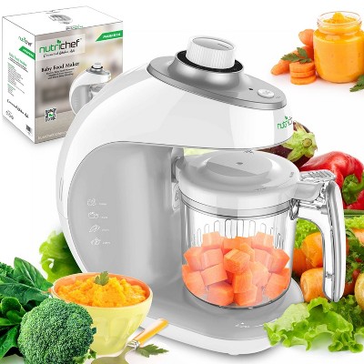 NutriChef Electric Dishwasher Safe 430W Baby Food Maker Puree Pulsing Food Processor and Smoothie Maker, Blender, and Steamer