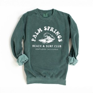 Simply Sage Market Women's  Garment Dyed Graphic Sweatshirt Palm Springs Surf Club - 1 of 2