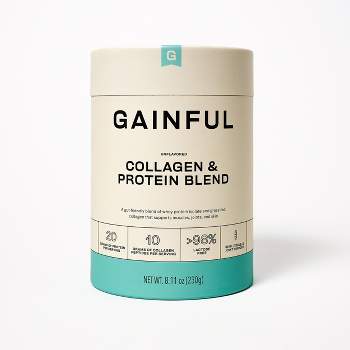 Gainful Whey Protein + Collagen Powder - Unflavored - 8.1oz