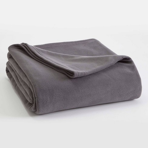 Twin Micro Fleece Bed Blanket Gray - Vellux : Target