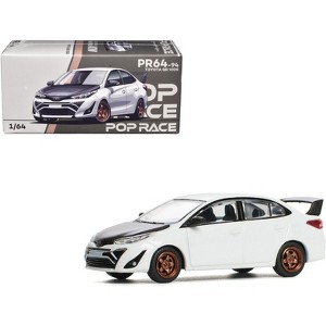Toyota GR Vios White with Carbon Hood 1/64 Die Cast Model Car by Pop Race - 1 of 3