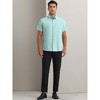 INSPIRE CHIC Men's Solid Short Sleeve Cotton Regular Fit Button Down Business Oxford Shirt - 2 of 4