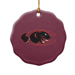 Claflin University Primary Logo Porcelain Scalloped Holiday Christmas Tree Ornament  2.8" (7.1 cm) - 1 of 4