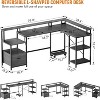 GustoWave L Shaped Desk, 76 Inch Reversible Office Desk with File Drawer,with Storage, L Shape Desk with Monitor Shelf, Gray - 3 of 4