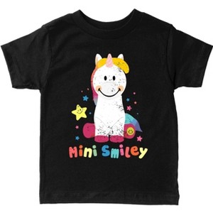 The Juniper Shop Mini Smiley Unicorn Distressed Toddler Short Sleeve Tee - 1 of 4