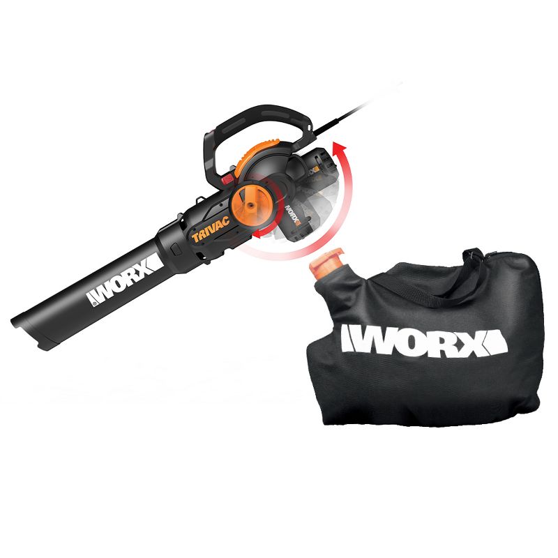 Worx WG512 TRIVAC 12-Amp Electric 3-IN-1 Blower/Mulcher/Yard Vacuum with Leaf Collection System, 1 of 12