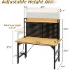 Zevemomo 48" Heavy Duty Work Bench with Pegboard, 2000LBS Load Capacity,Adjustable Height,Built-in Power Strip&Storage Shelf, Wheels&Hooks for Garage - 4 of 4
