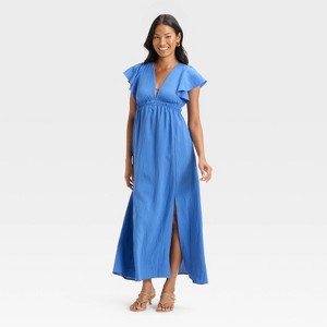 Women's Flutter Short Sleeve Maxi A-Line Dress - A New Day™ - 1 of 3