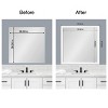 Amanti Art Mirror Makeover Bathroom Mirror Frame Border Kit - Fully Assembled Peel and Stick Frame - Mirror NOT Included - Cabinet White Narrow Trim - 4 of 4