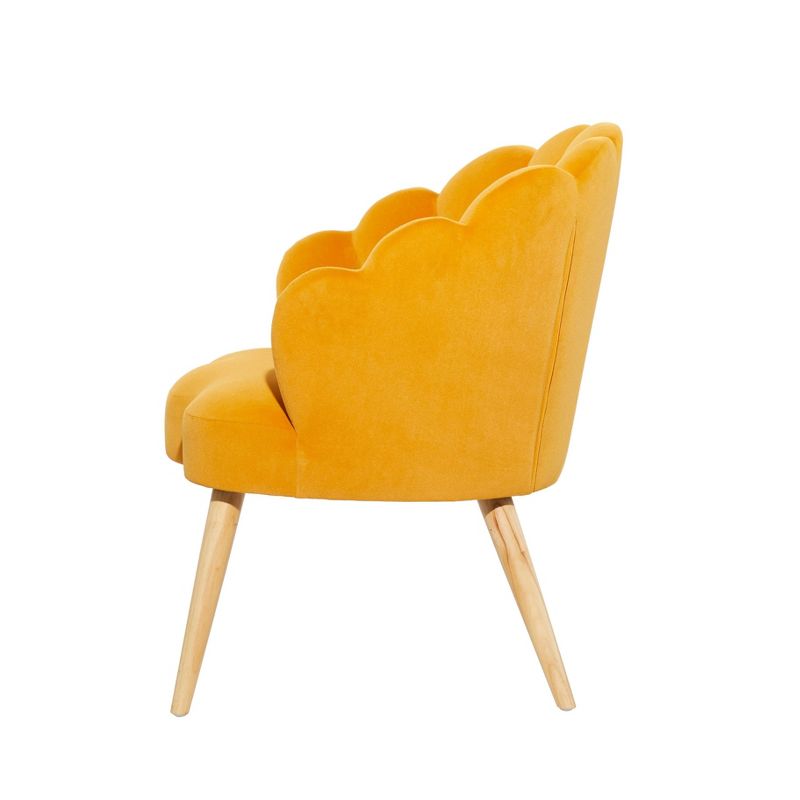 Modern Glam Velvet Seashell Accent Chair Yellow - Olivia &#38; May, 4 of 10
