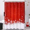 90GSM Polyester Oxford Fabric Shower Curtain Christmas Snowflake, Waterproof, PEVA Material, Transparent, 180x180cm, Includes Hooks - 2 of 4