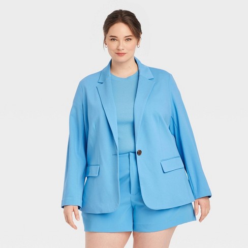 Women's Satin Spring Blazer - A New Day™ Blue : Target