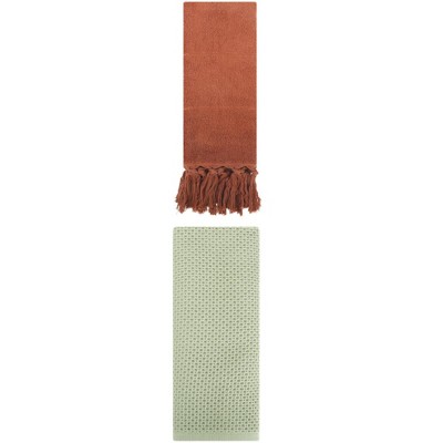 REGALWOVEN 2 Packs Cotton Soft Absorbent Tassels and Waffle Hand Towel