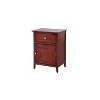 HomeStock Cherry Nightstand 25x19x15 Compact Transitional Bedside Table with Three Storage Drawers and Clean Modern White Finish - 2 of 4