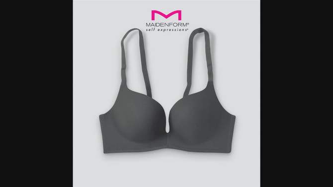 Maidenform Self Expressions Women's Wireless Plunge Push-Up Bra SE1189, 6 of 12, play video