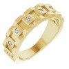 Pompeii3 1/4 Ct Mens Diamond Wedding Ring Yellow Gold Chain Link Band - 3 of 4