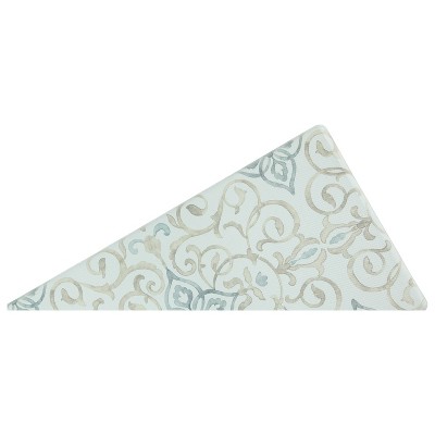 Cream PVC Rustic Medallion Anti-Fatigue Kitchen Floor Mat