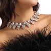 SOHI Women's Crystal Silver Party Statement Necklace - 4 of 4