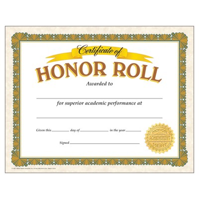 Trend Honor Roll Classic Certificates, 30 ct (Case of 4)