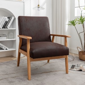 NicBex Mid-Century Modern Accent Chair Upholstered Living Room Chair Armchair Comfy Chair Lounge Chair for Bedroom - 1 of 4