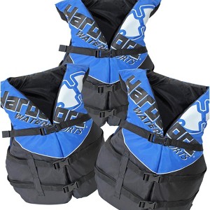 Hardcore 3 pack Coast Guard type III PFD for adults; life jacket paddle vest for adults; life vest flotation device; Jet ski, wakeboard, kayak - 1 of 4