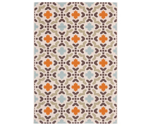 Corbyn 4' x 5'7" Indoor/Outdoor Rug - Terracotta/Cream - Safavieh
