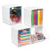 Deflecto Tilt Bin Interlocking 4-Bin Organizer, White/Clear, 4.63" x 4.88" x 5.5" - 3 of 4