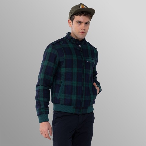 Мужская куртка Members Only Wool Iconic Racer Jacket - Green, цвет: Зелёный