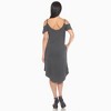 Women's Casual Scoop Neck Flutter Sleeve Knee Length Dress - White Mark - 3 of 4