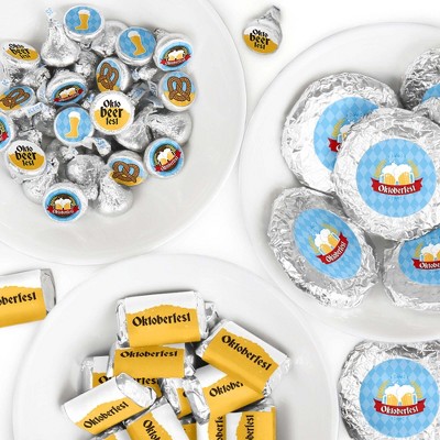 Big Dot of Happiness Oktoberfest - Mini Candy Bar Wrappers, Round Candy Stickers & Circle Stickers - Beer Festival Candy Favor Sticker Kit -304 Pieces