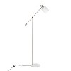Marcel Contemporary/Glam Floor Lamp in White Marble and Nickel Metal with Clear and Frosted Glass Shade by LumiSource - 3 of 4