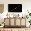 Rattan Buffet Cabinet with Storage Doors and Adjustable Shelf for Living Room and Hallway - 4 of 4